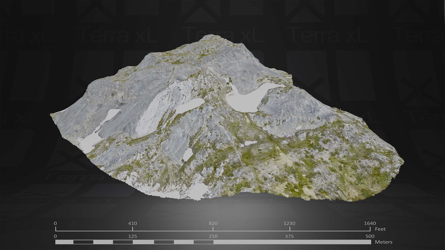 Bluffs 1 L 3D render of photogrammetry scan mountain terrain model