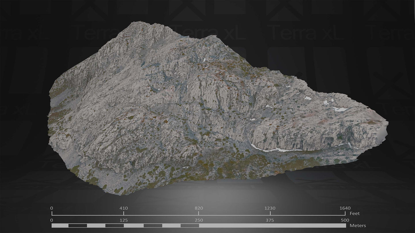 Outcrop 3 L 3D render of photogrammetry scan mountain terrain model