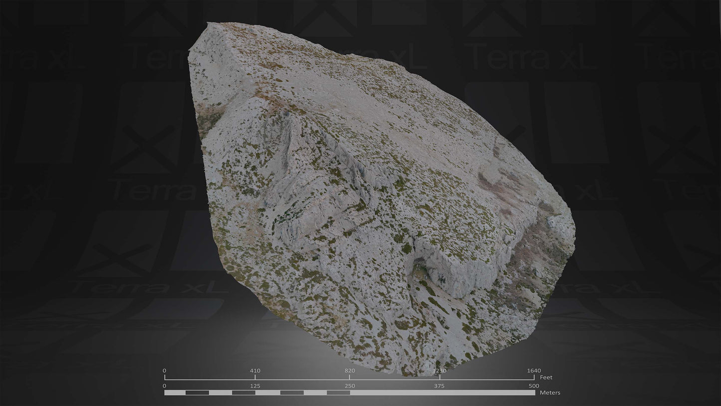 Bluffs 4 XL 3D render of photogrammetry scan mountain terrain model