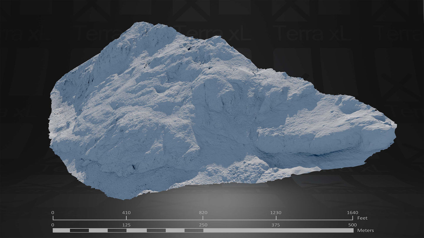 Outcrop 3 L 3D render of photogrammetry scan mountain terrain model