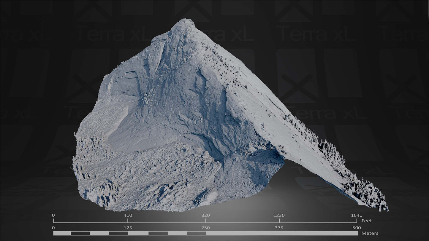 Ridgeline 3 XL 3D render of photogrammetry scan mountain terrain model