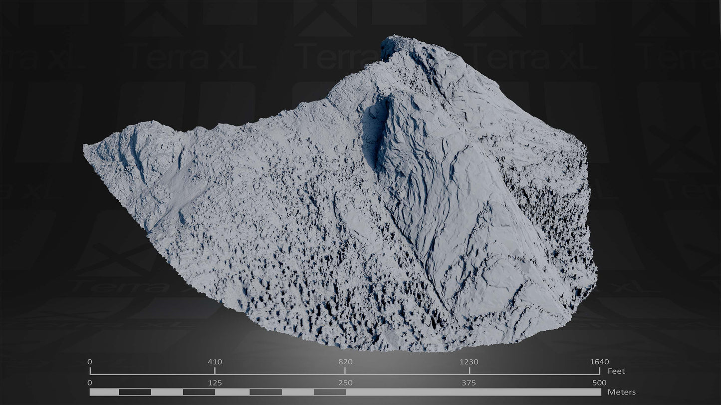 Bluffs 2 L 3D render of photogrammetry scan mountain terrain model