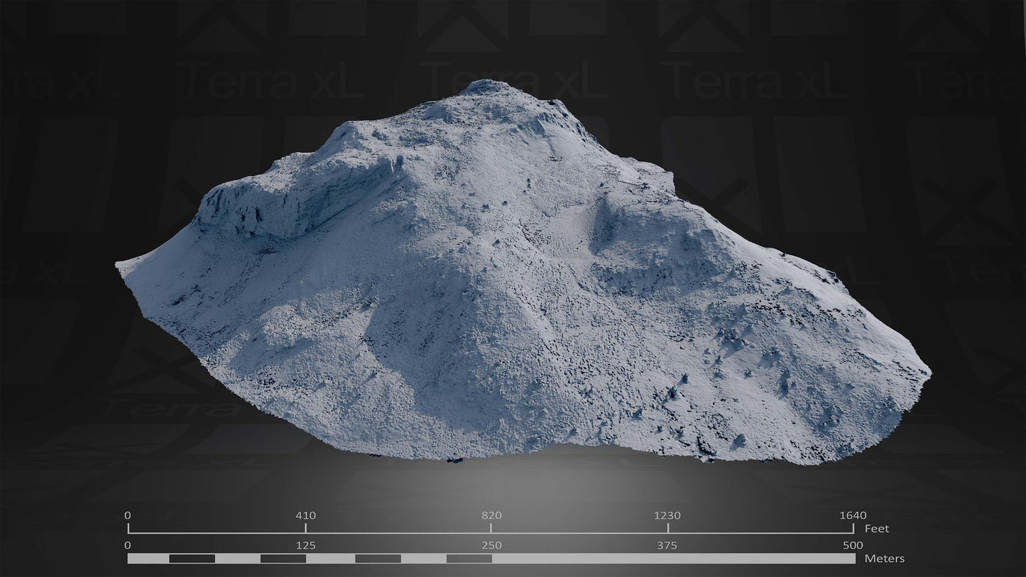 Bluffs 1 L 3D render of photogrammetry scan mountain terrain model