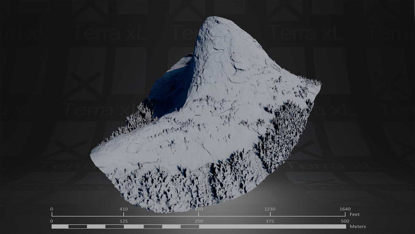 Mountain 5 XL 3D render of photogrammetry scan mountain terrain model
