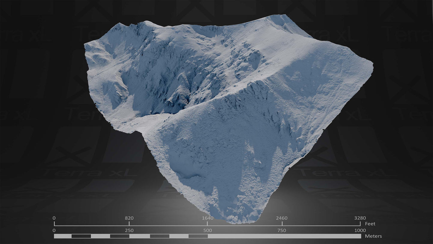 Ridgeline 4 XXL 3D render of photogrammetry scan mountain terrain model