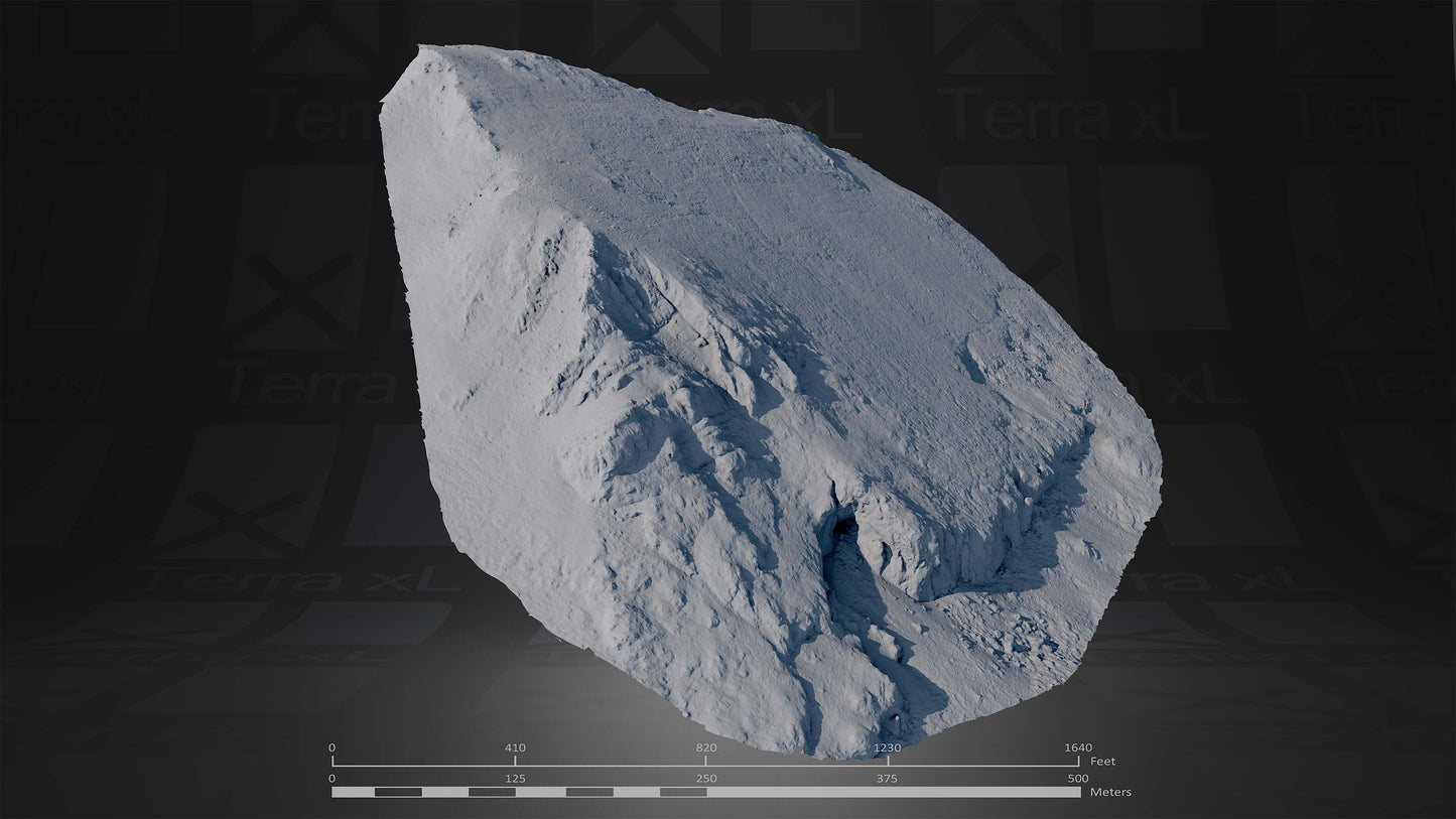Bluffs 4 XL 3D render of photogrammetry scan mountain terrain model