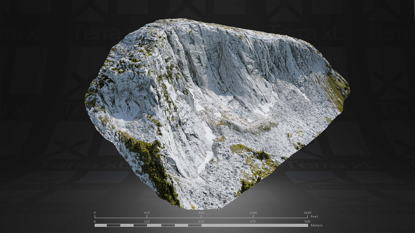 Ridgeline 1 L 3D render of photogrammetry scan mountain terrain model