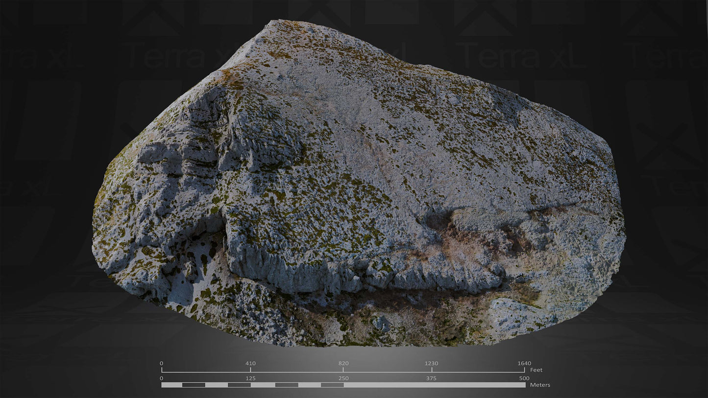 Bluffs 4 XL 3D render of photogrammetry scan mountain terrain model