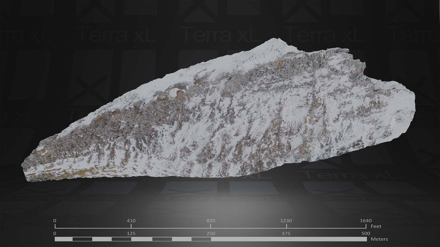 Ridgeline 3 XL 3D render of photogrammetry scan mountain terrain model