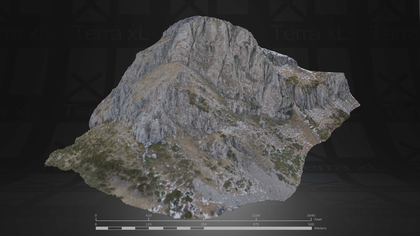 Bluffs 2 L 3D render of photogrammetry scan mountain terrain model