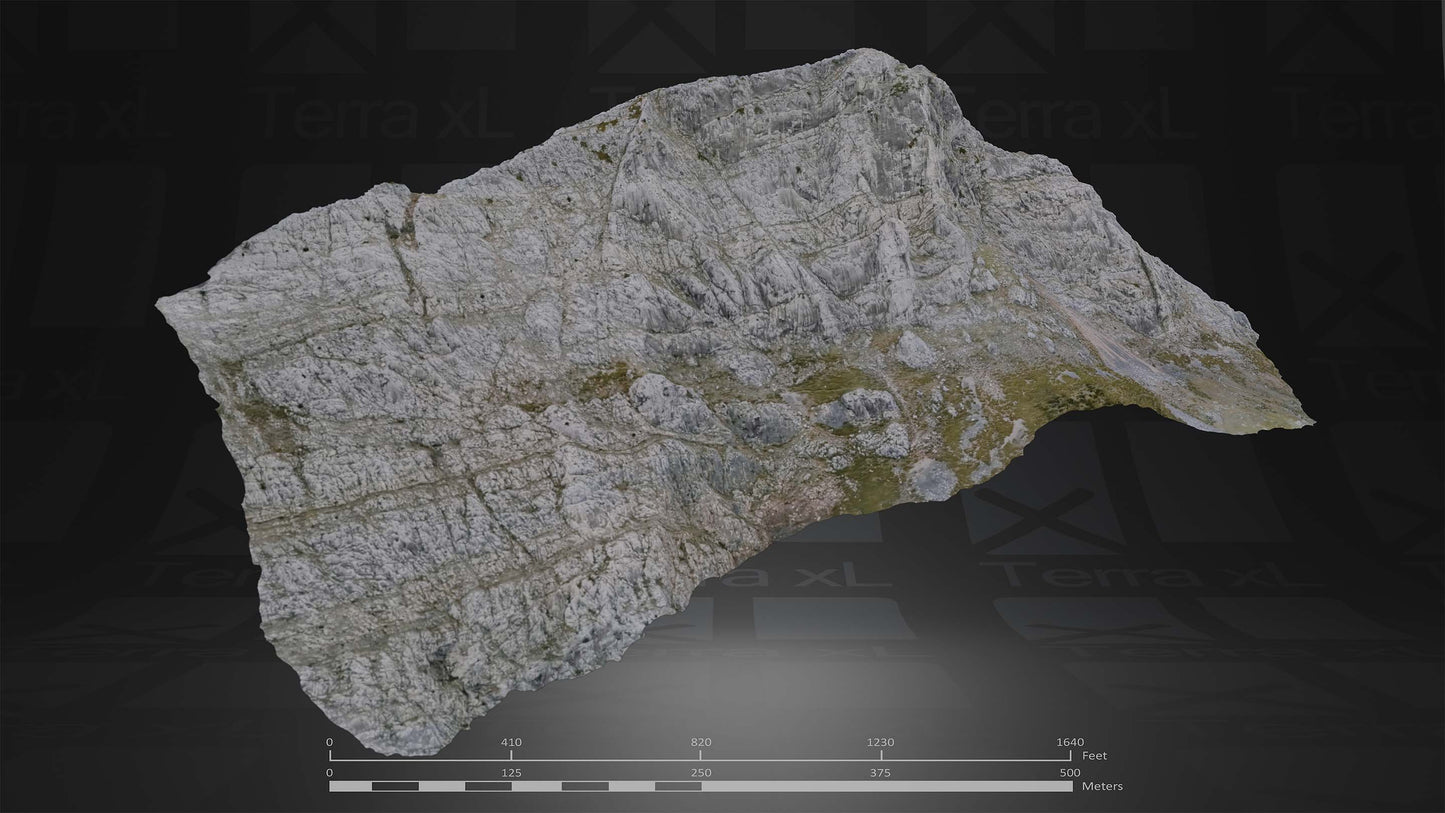 Ridgeline 2 XL 3D render of photogrammetry scan mountain terrain model