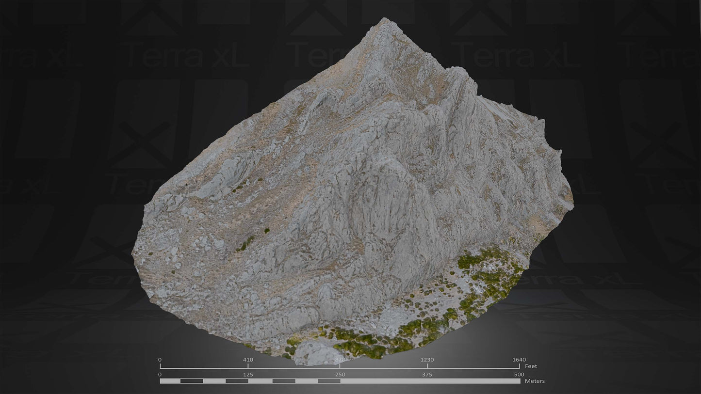 Bluffs 1 L 3D render of photogrammetry scan mountain terrain model