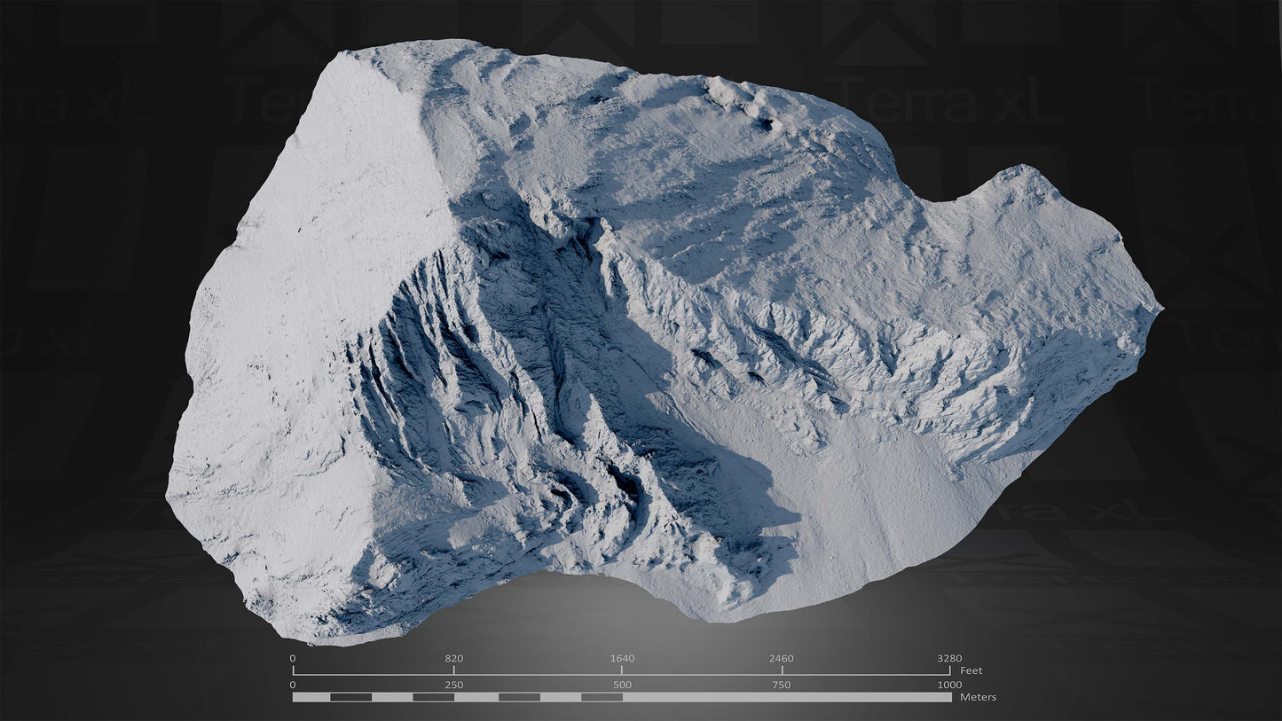 Full Mountain 1 XXL 3D render of photogrammetry scan mountain terrain model