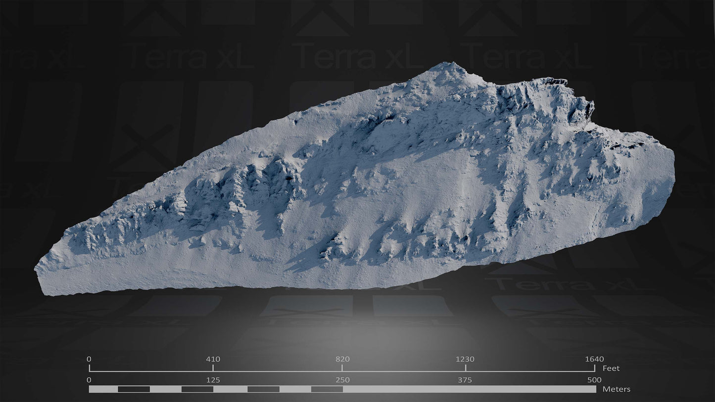 Ridgeline 3 XL 3D render of photogrammetry scan mountain terrain model
