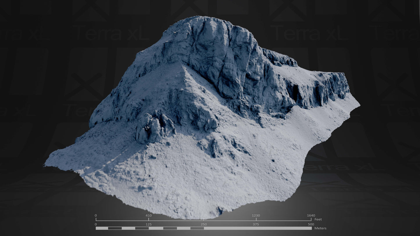 Bluffs 2 L 3D render of photogrammetry scan mountain terrain model