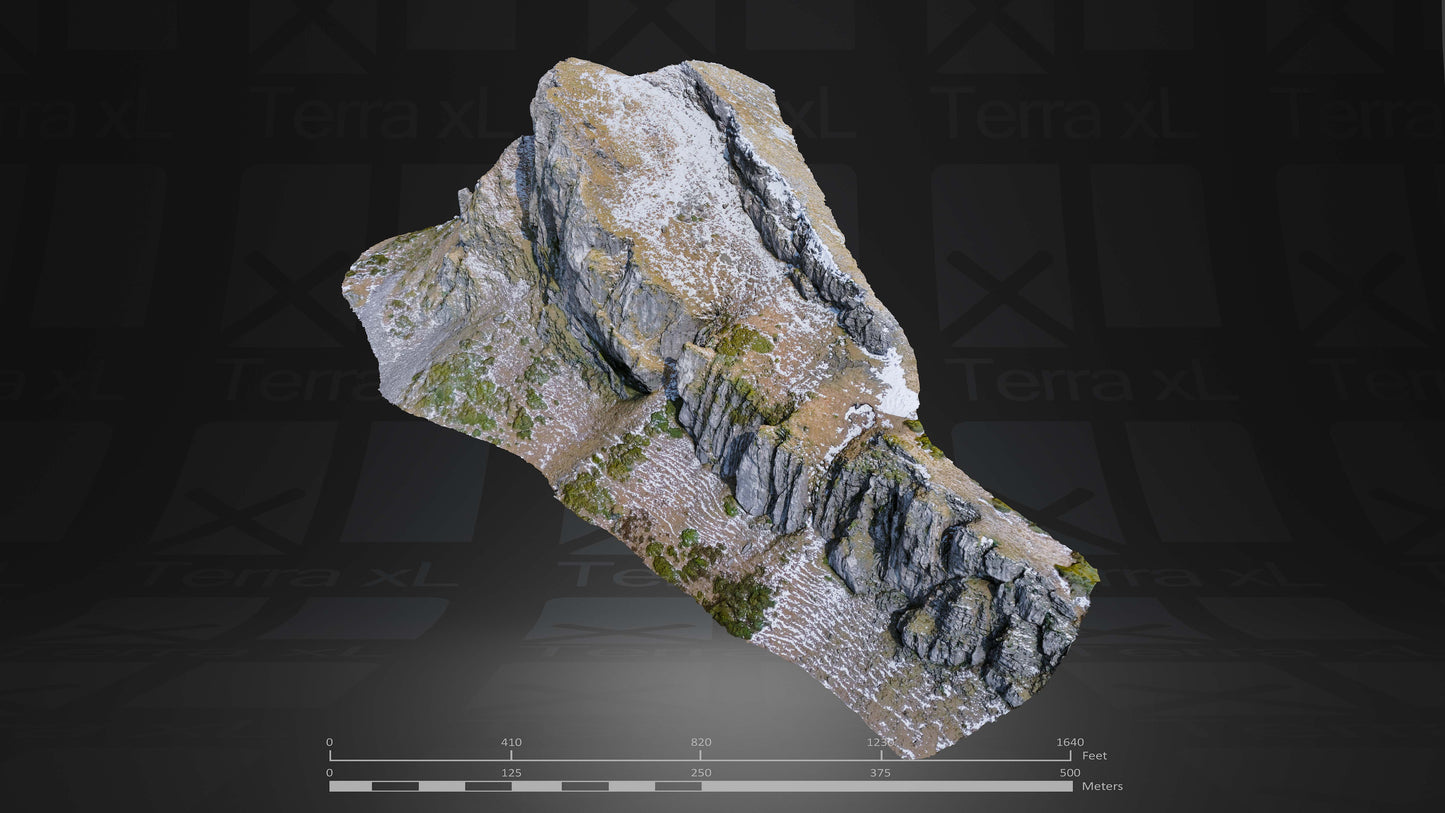 Bluffs 2 L 3D render of photogrammetry scan mountain terrain model