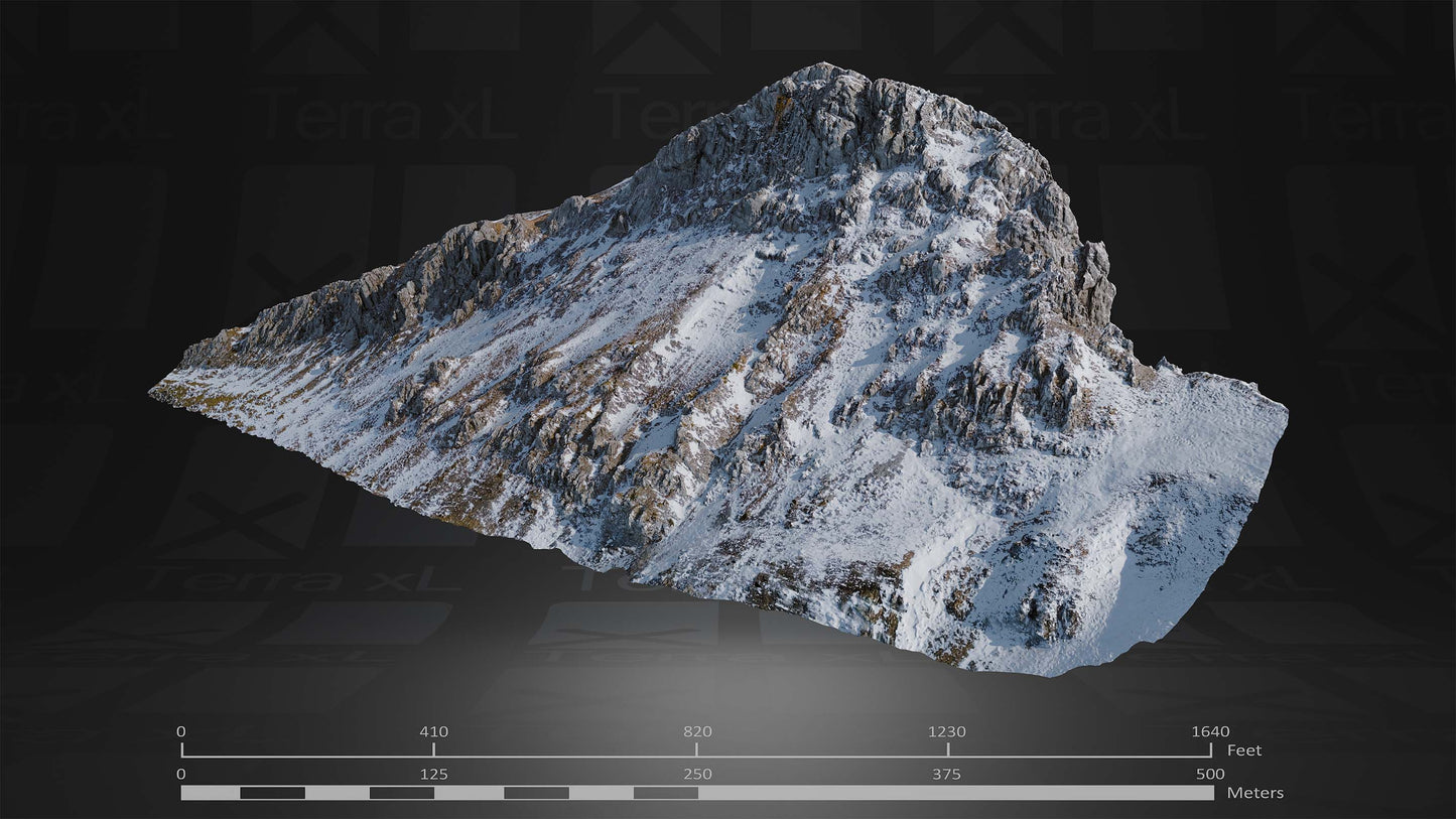 Ridgeline 3 XL 3D render of photogrammetry scan mountain terrain model
