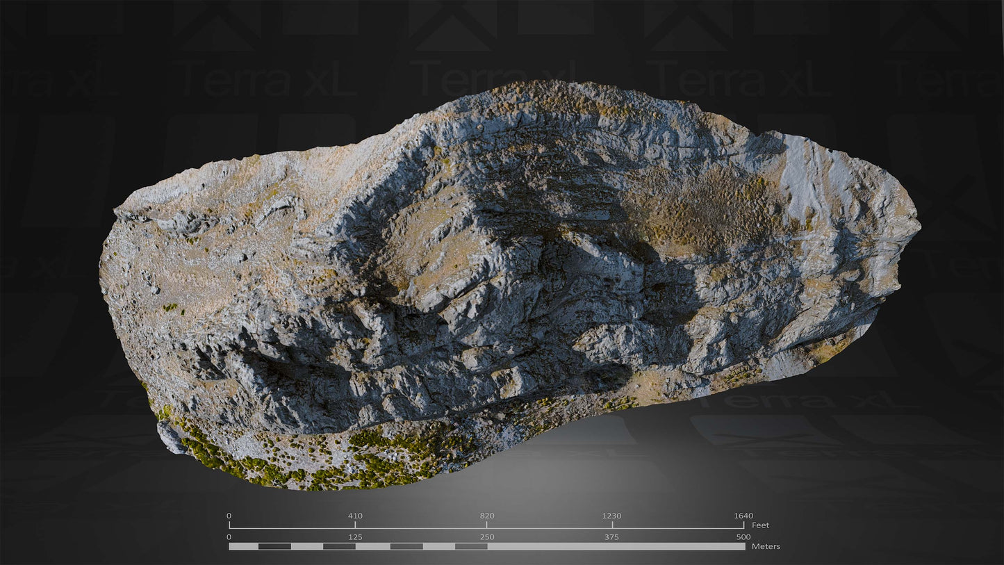 Bluffs 1 L 3D render of photogrammetry scan mountain terrain model