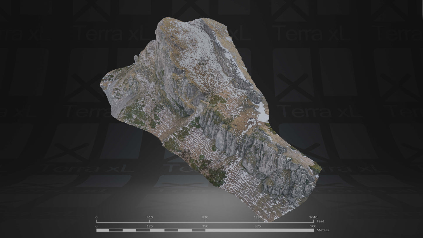 Bluffs 2 L 3D render of photogrammetry scan mountain terrain model