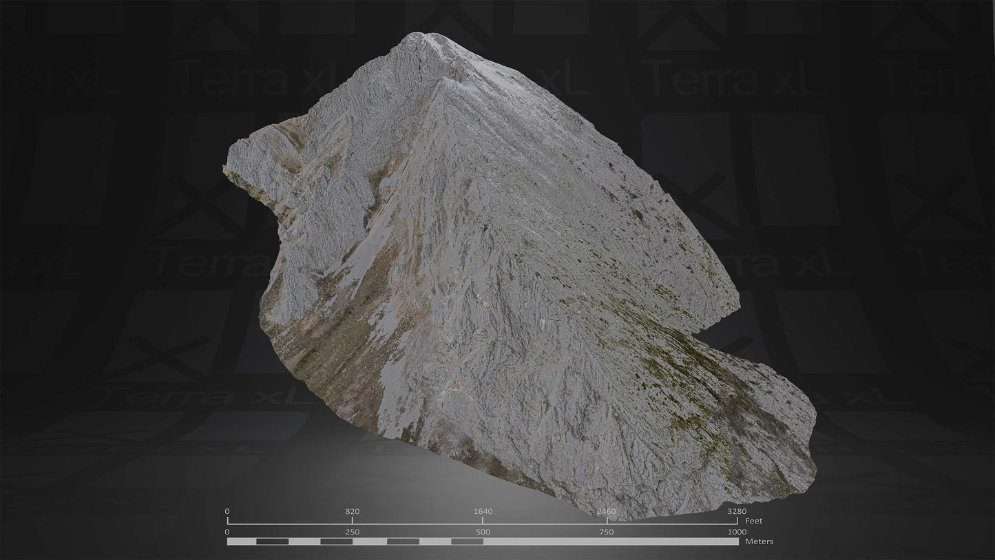 Full Mountain 1 XXL 3D render of photogrammetry scan mountain terrain model