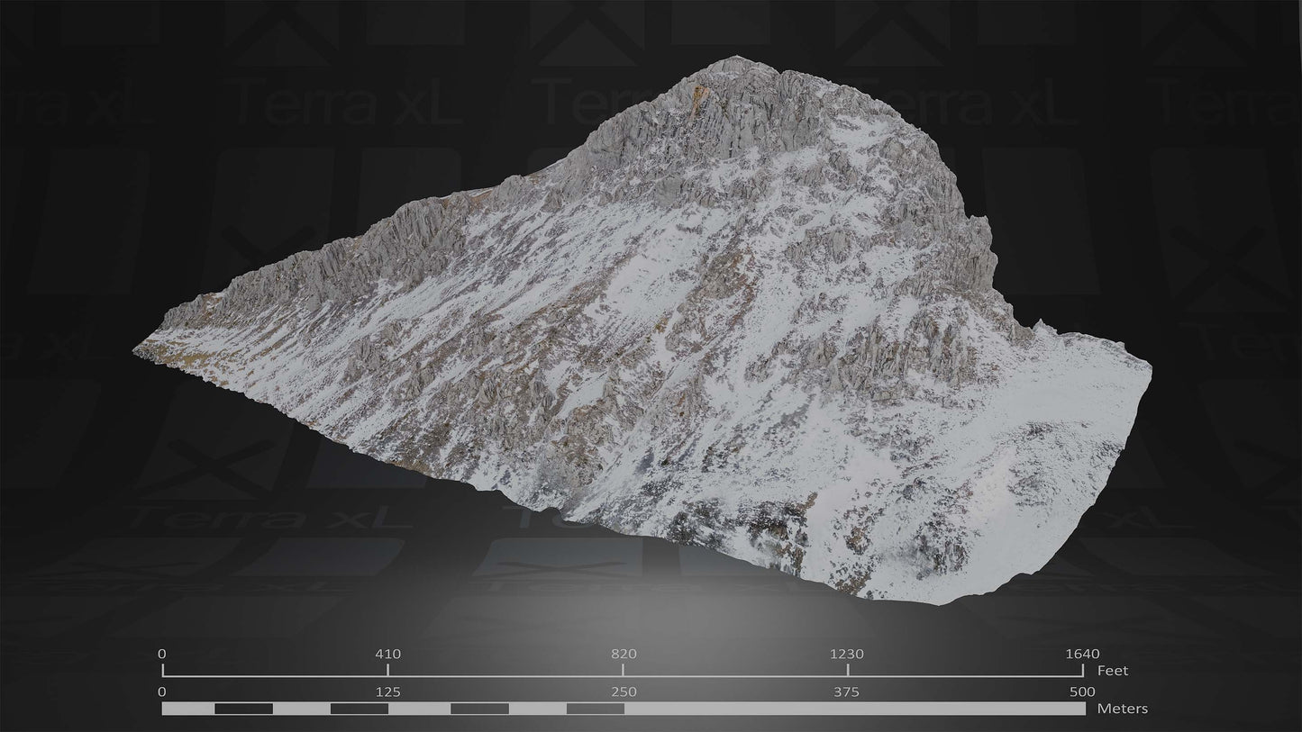 Ridgeline 3 XL 3D render of photogrammetry scan mountain terrain model