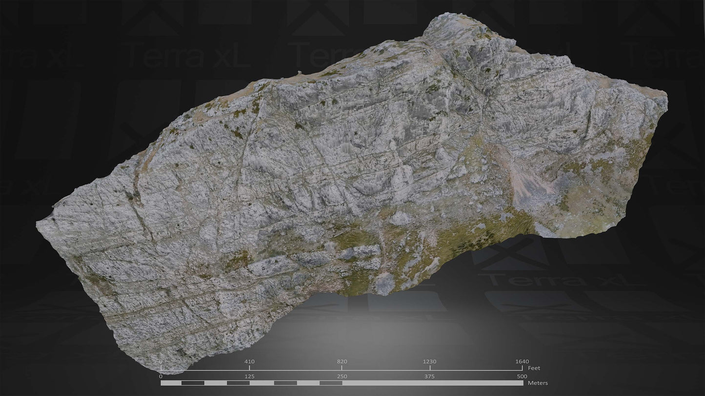 Ridgeline 2 XL 3D render of photogrammetry scan mountain terrain model
