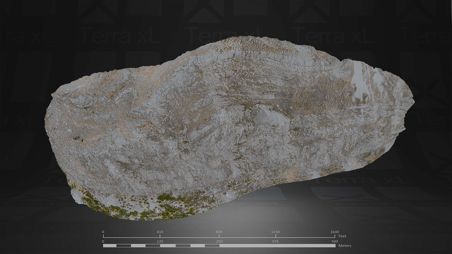 Bluffs 1 L 3D render of photogrammetry scan mountain terrain model