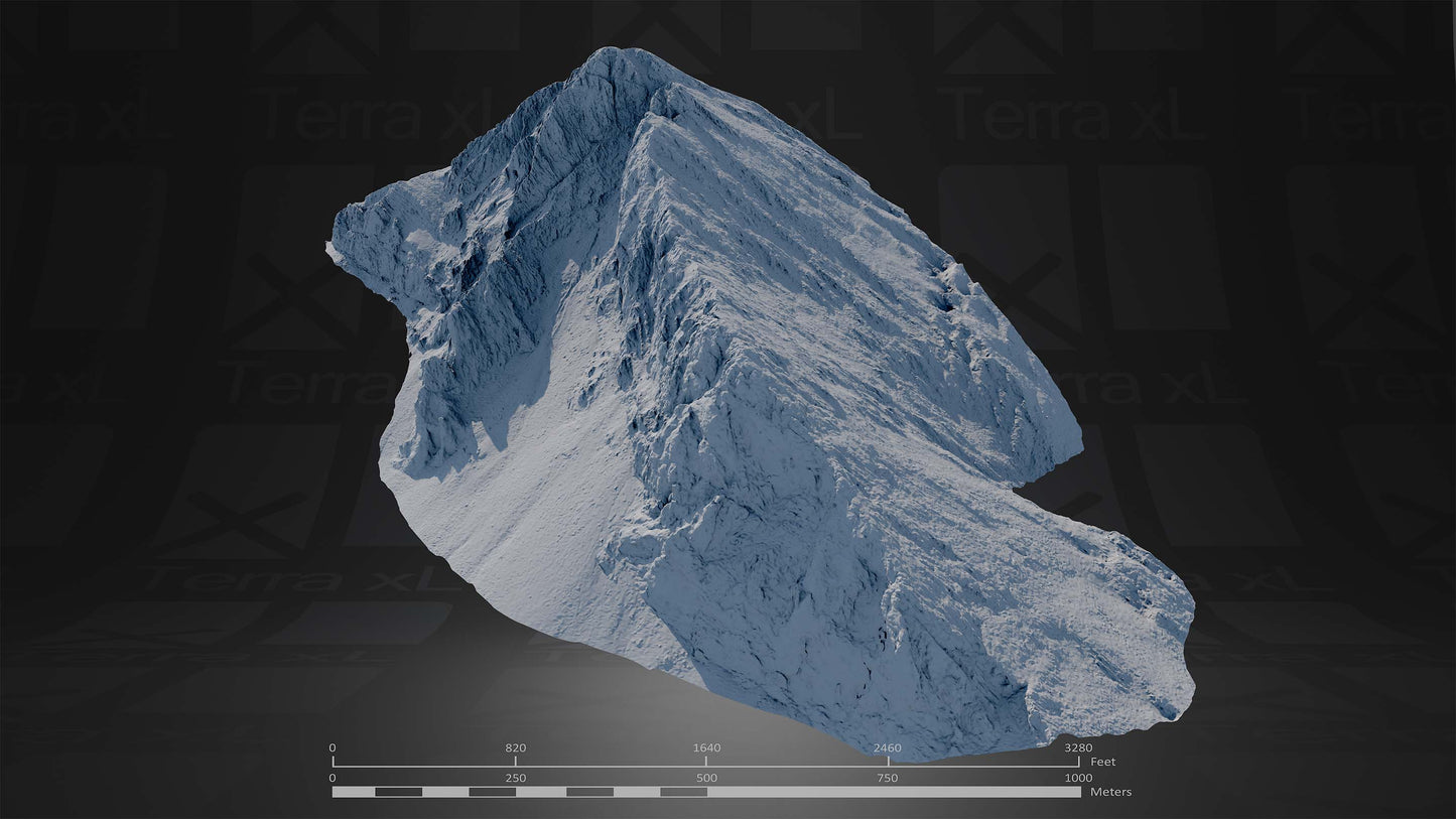 Full Mountain 1 XXL 3D render of photogrammetry scan mountain terrain model