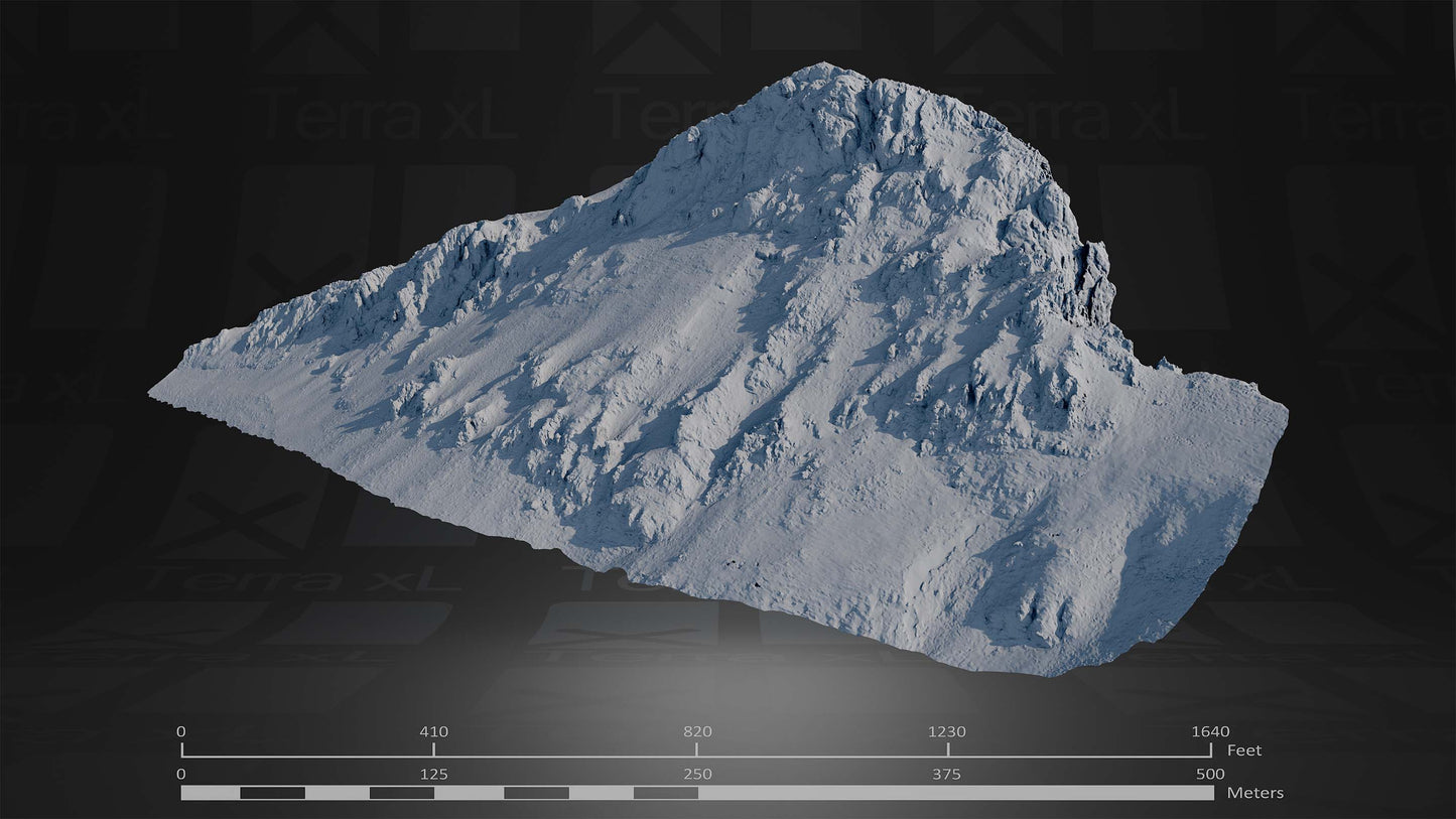 Ridgeline 3 XL 3D render of photogrammetry scan mountain terrain model