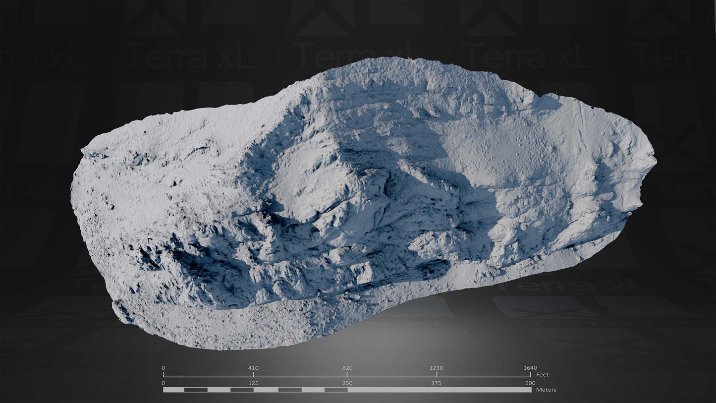 Bluffs 1 L 3D render of photogrammetry scan mountain terrain model
