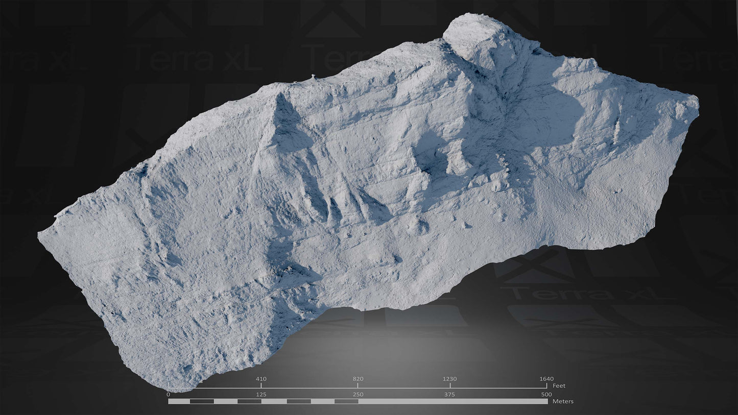 Ridgeline 2 XL 3D render of photogrammetry scan mountain terrain model