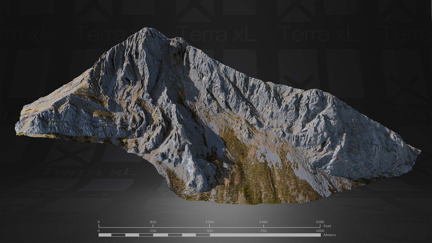 Full Mountain 1 XXL 3D render of photogrammetry scan mountain terrain model