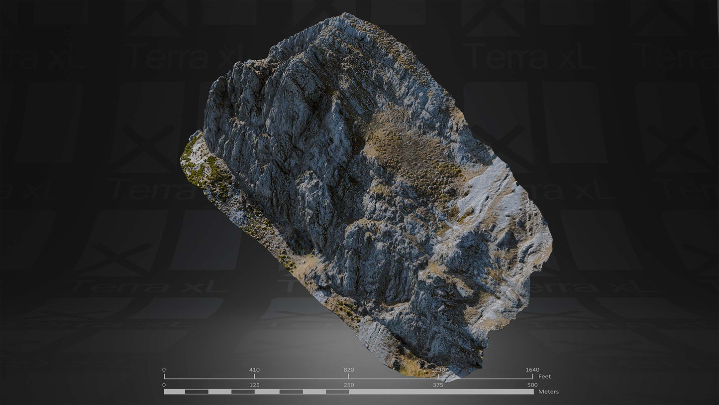 Bluffs 1 L 3D render of photogrammetry scan mountain terrain model