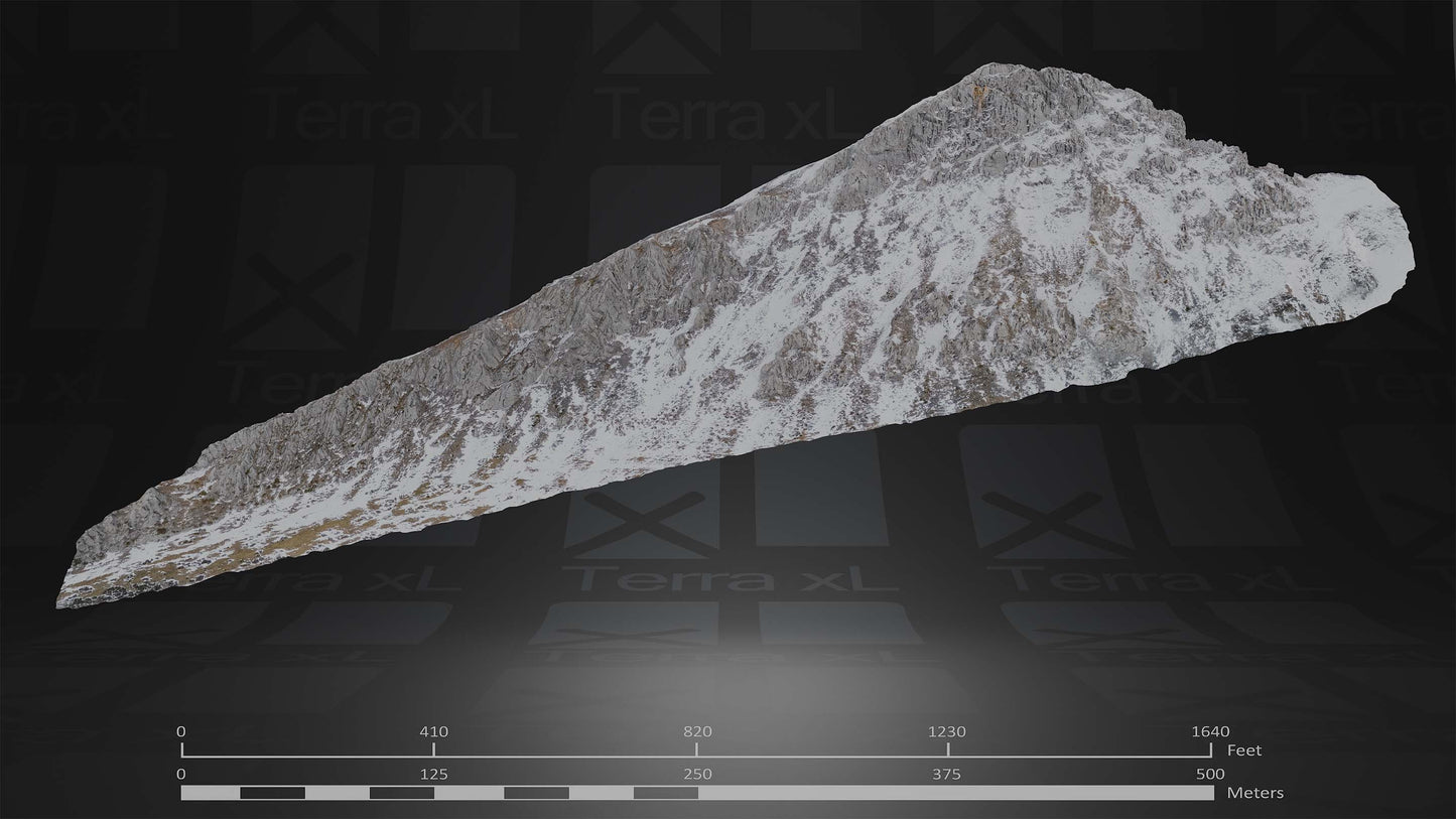 Ridgeline 3 XL 3D render of photogrammetry scan mountain terrain model