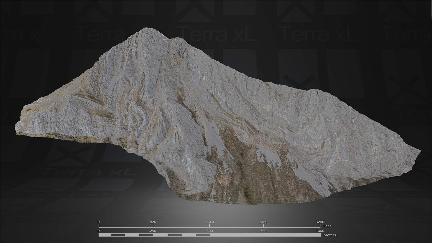 Full Mountain 1 XXL 3D render of photogrammetry scan mountain terrain model