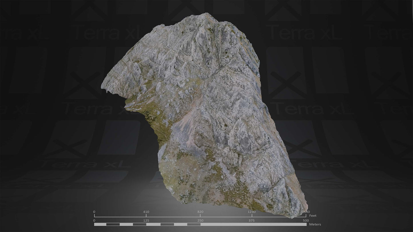 Ridgeline 2 XL 3D render of photogrammetry scan mountain terrain model