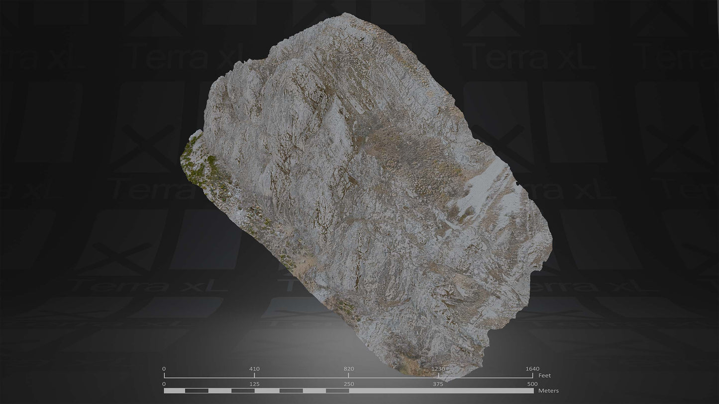 Bluffs 1 L 3D render of photogrammetry scan mountain terrain model