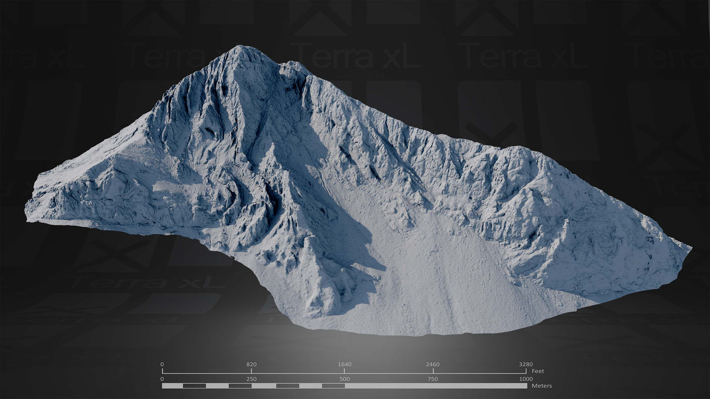 Full Mountain 1 XXL 3D render of photogrammetry scan mountain terrain model