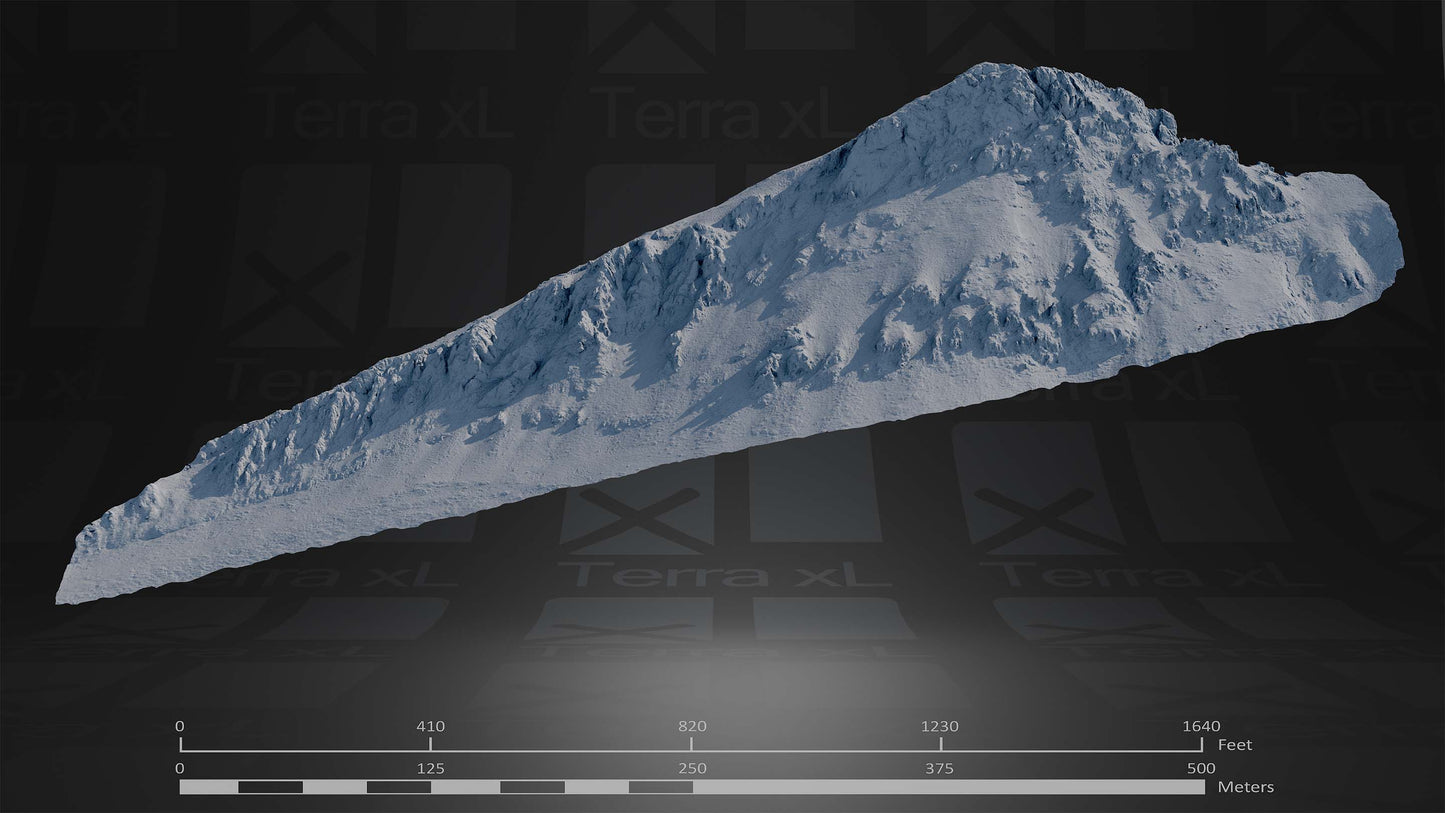 Ridgeline 3 XL 3D render of photogrammetry scan mountain terrain model
