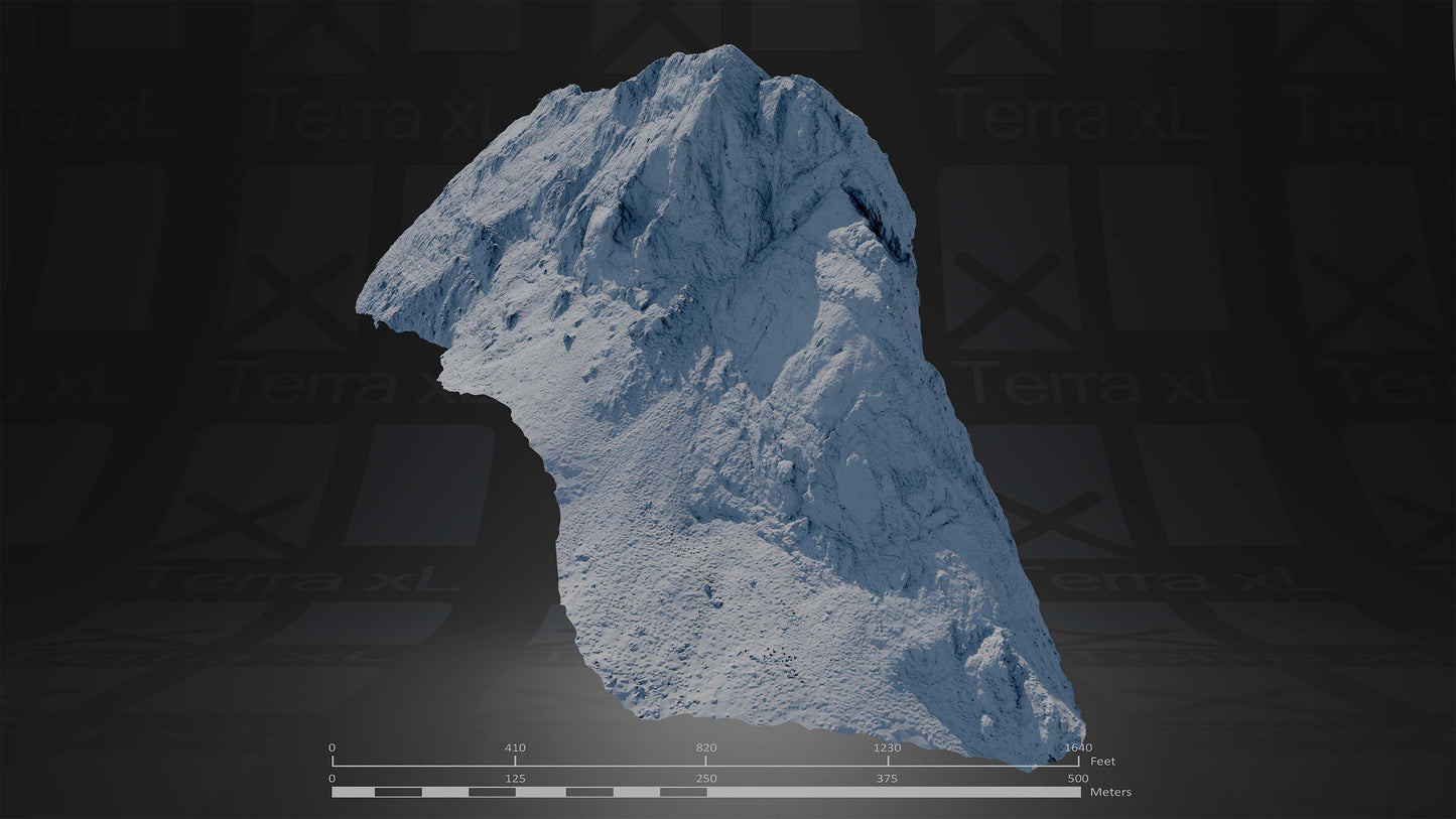 Ridgeline 2 XL 3D render of photogrammetry scan mountain terrain model