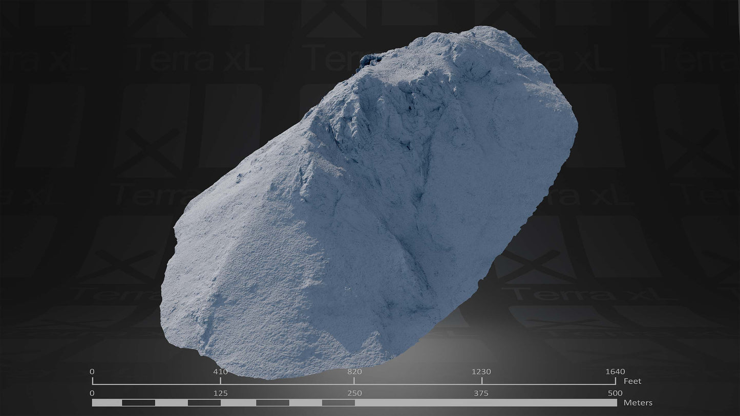 Outcrop 1 L 3D render of photogrammetry scan mountain terrain model