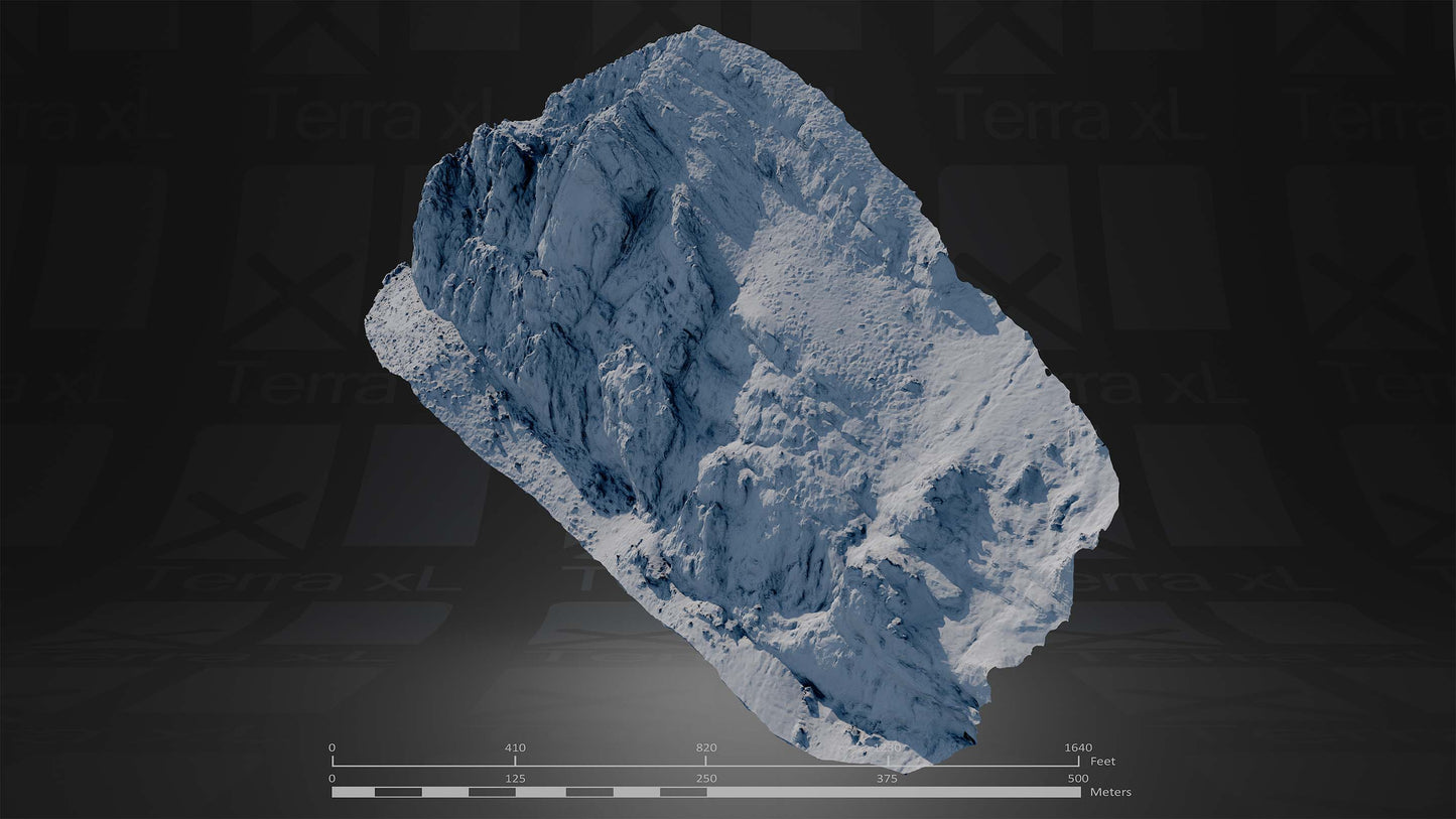 Bluffs 1 L 3D render of photogrammetry scan mountain terrain model