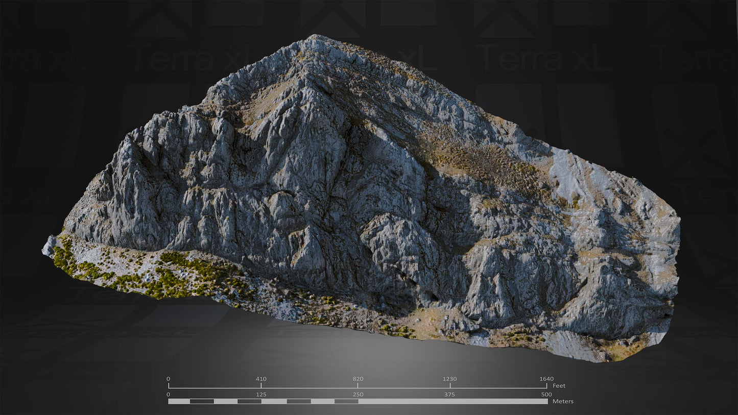 Bluffs 1 L 3D render of photogrammetry scan mountain terrain model