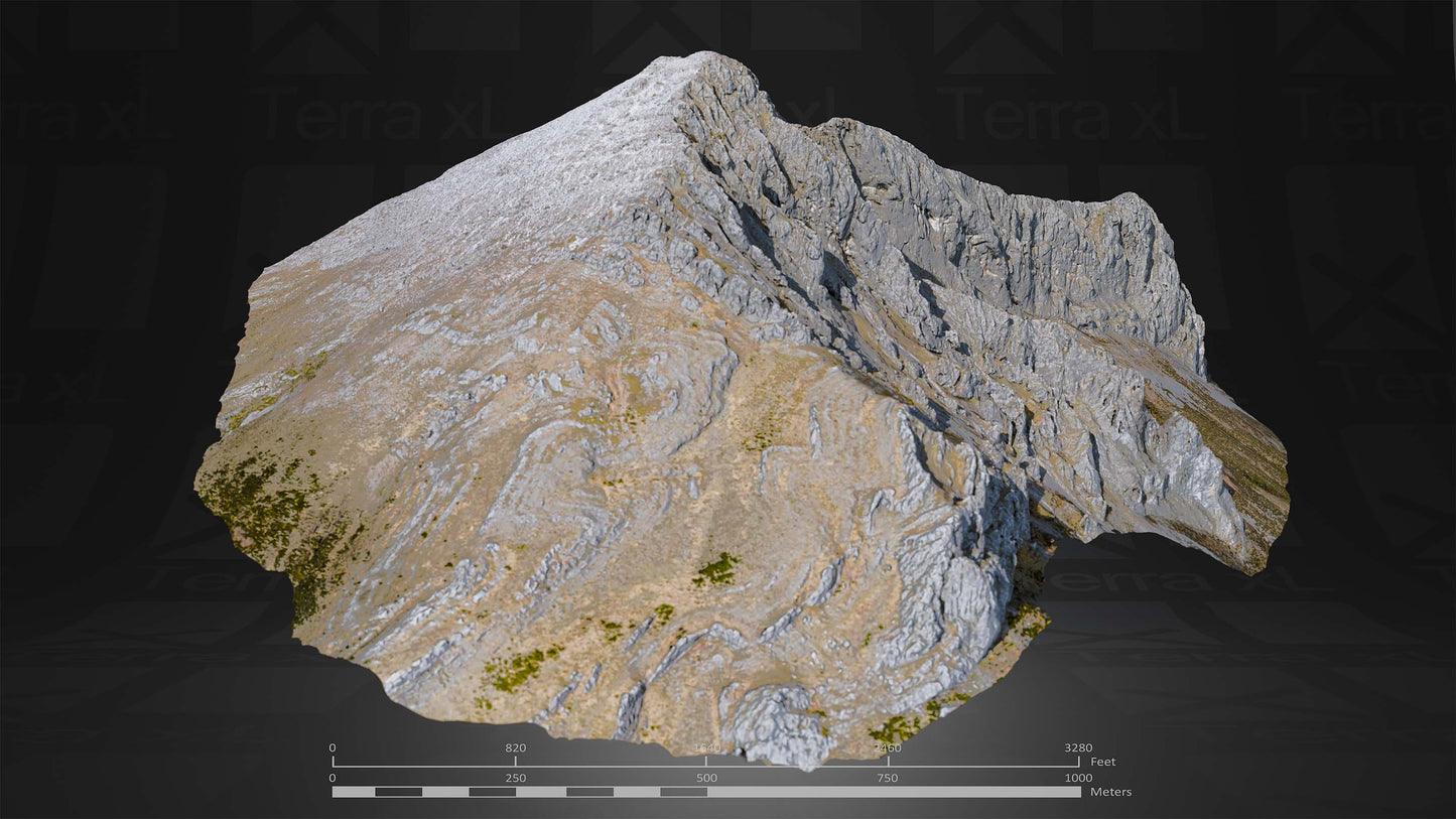 Full Mountain 1 XXL 3D render of photogrammetry scan mountain terrain model