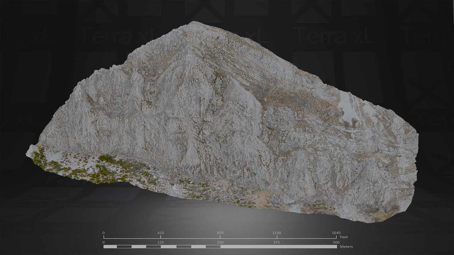 Bluffs 1 L 3D render of photogrammetry scan mountain terrain model