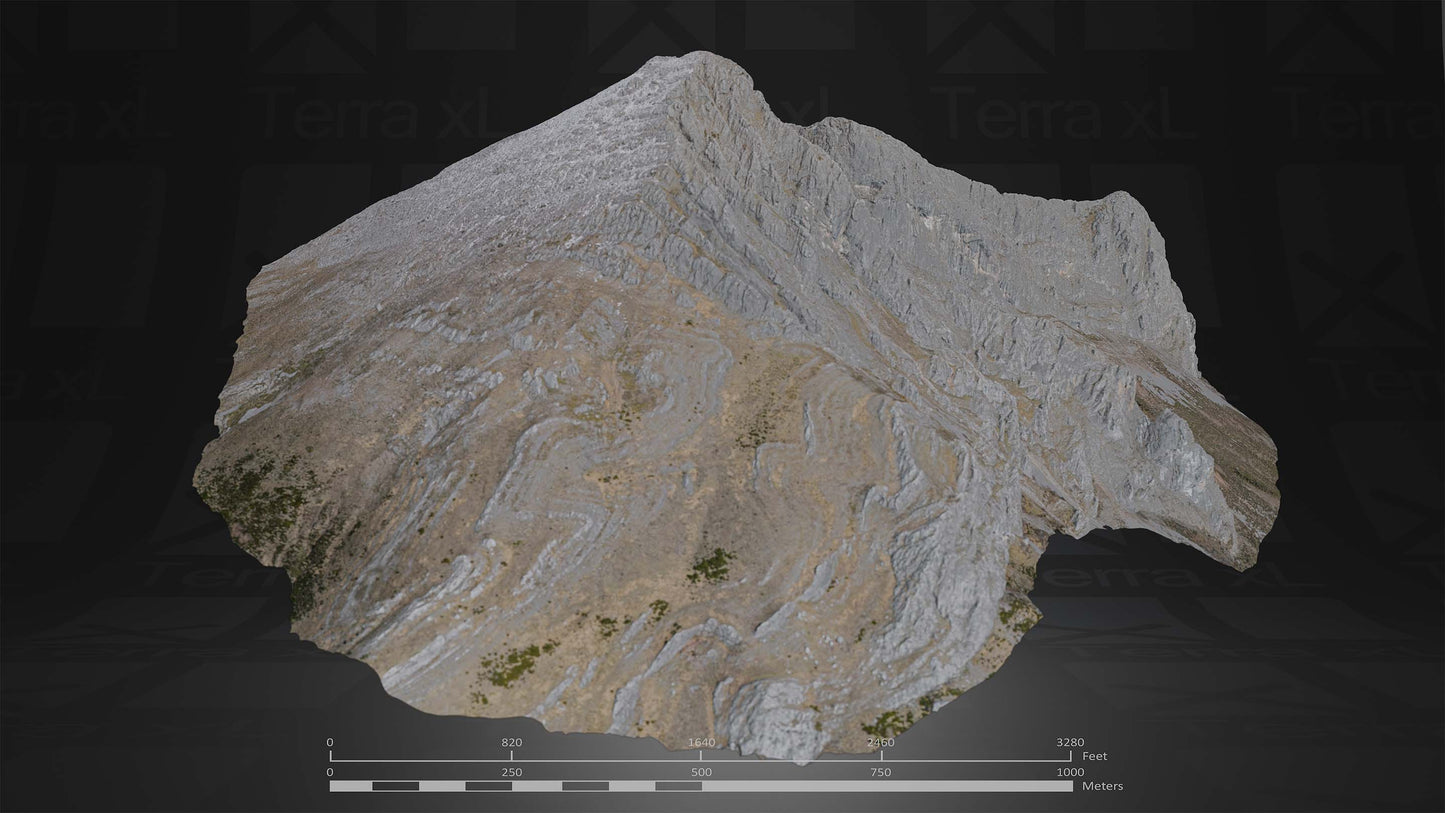 Full Mountain 1 XXL 3D render of photogrammetry scan mountain terrain model