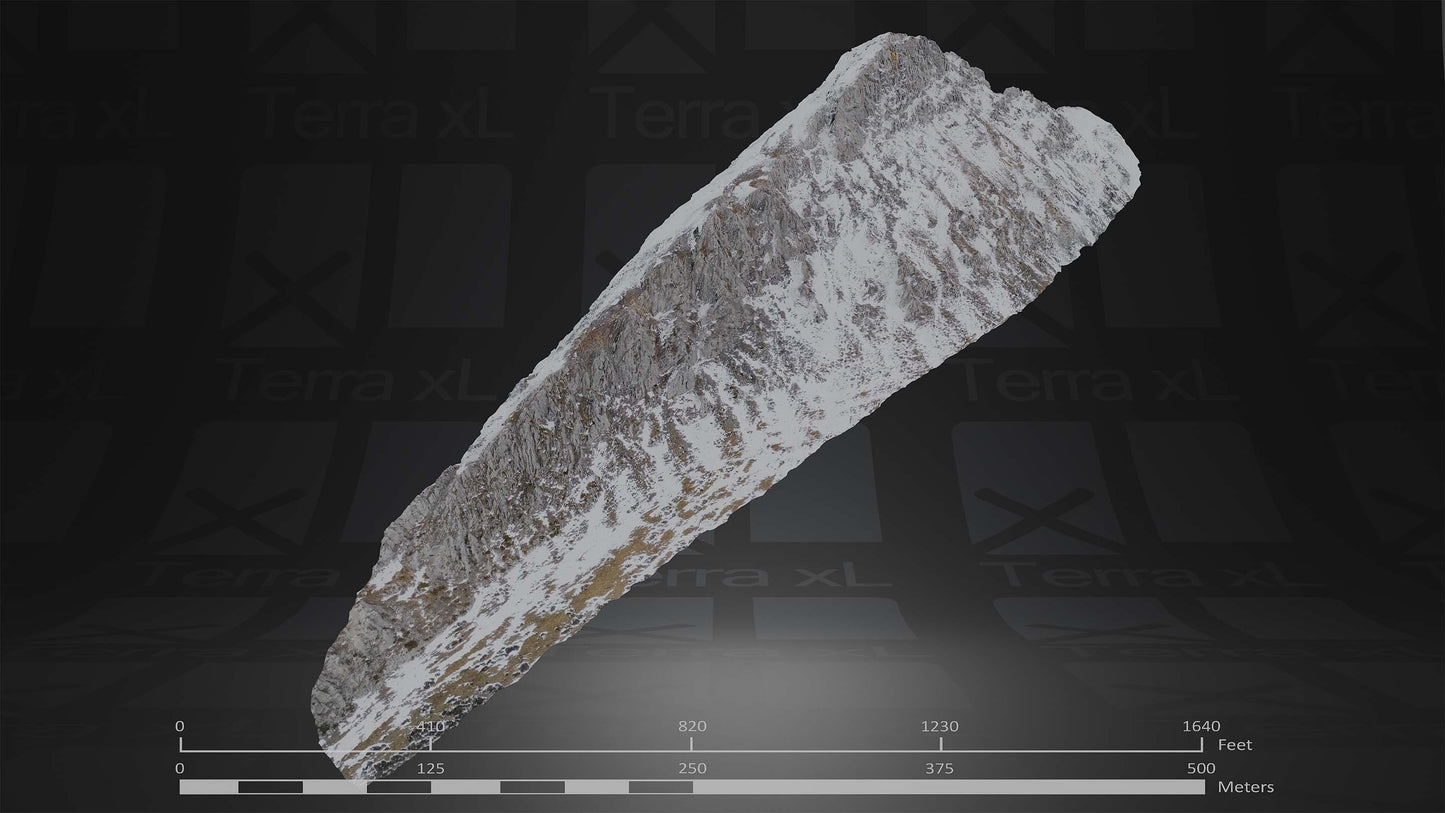 Ridgeline 3 XL 3D render of photogrammetry scan mountain terrain model