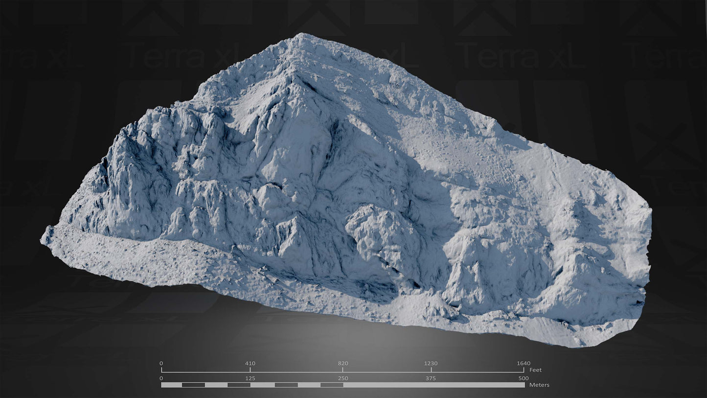 Bluffs 1 L 3D render of photogrammetry scan mountain terrain model