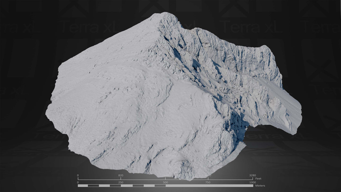 Full Mountain 1 XXL 3D render of photogrammetry scan mountain terrain model