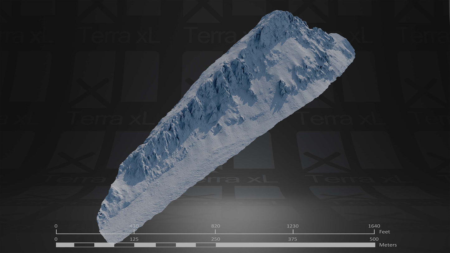 Ridgeline 3 XL 3D render of photogrammetry scan mountain terrain model